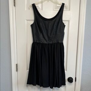 Marna Ro Della dress black leather & silk size large